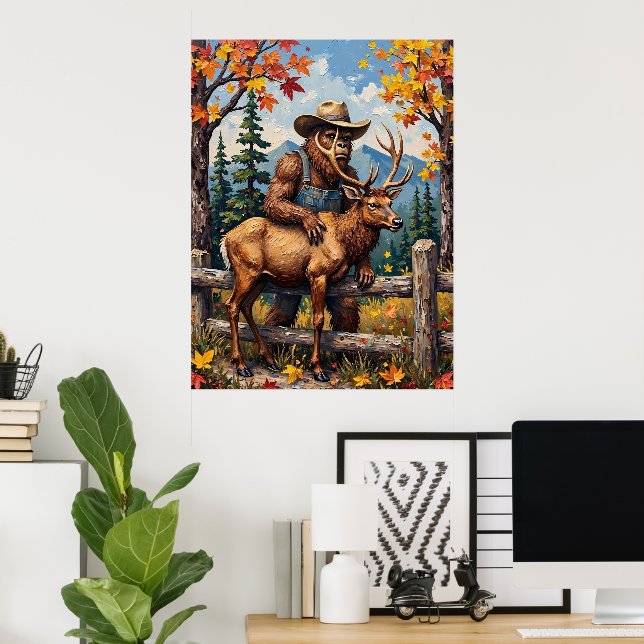 Affiche Amis Automnaux : Bigfoot et le Wapiti (Bureau à domicile)