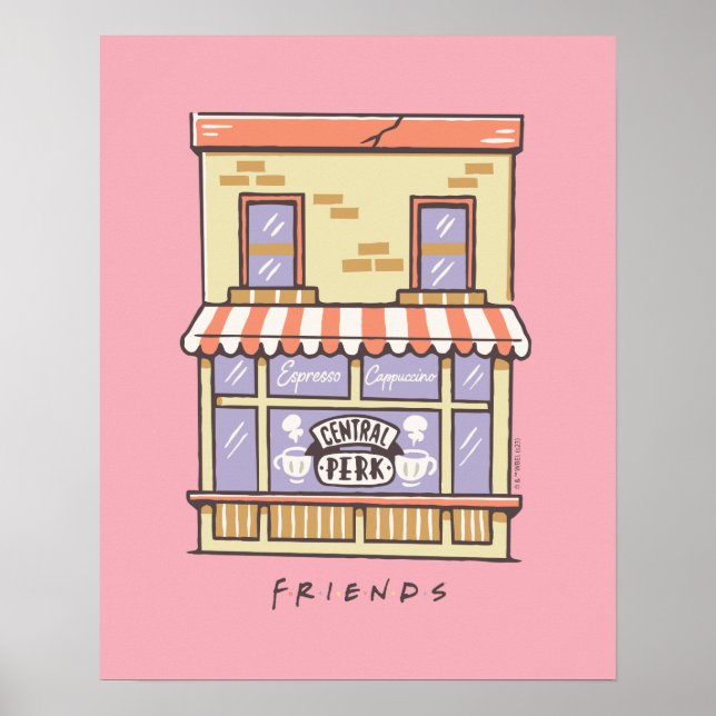 Affiche AMIS™ | Central Perk Cartoon Coffee Shop (Devant)