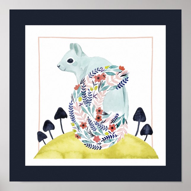 Affiche Amis de Clementine | Écureuil d'art populaire (Devant)