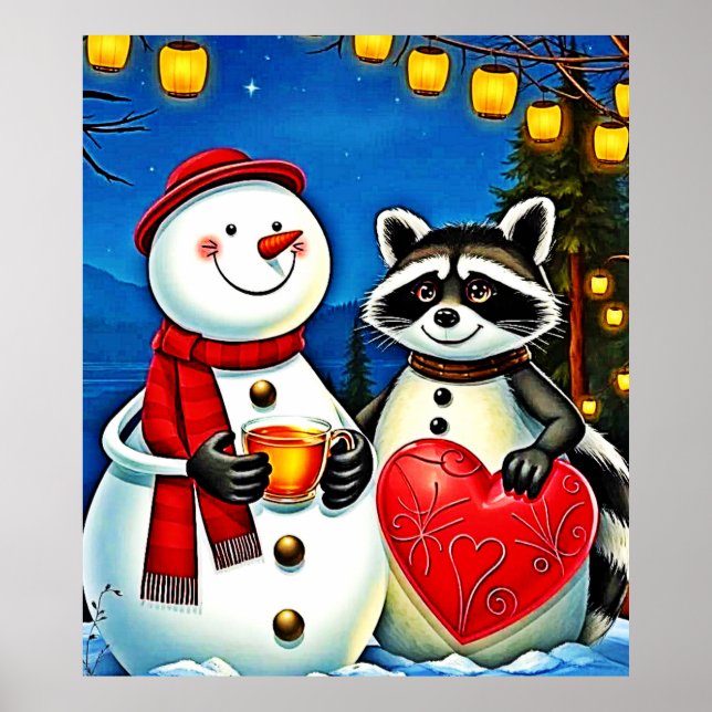 Affiche Amis de l'hiver : Conception de joie Bonhomme de n (Devant)