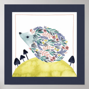 Affiche Amis de porc de haie d'art populaire de la