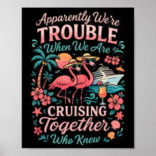 Affiche Amis de vacances sur un bateau de croisière Couple
