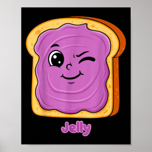 Affiche Amis drôles de beurre de cacahuète-gelée Aliments