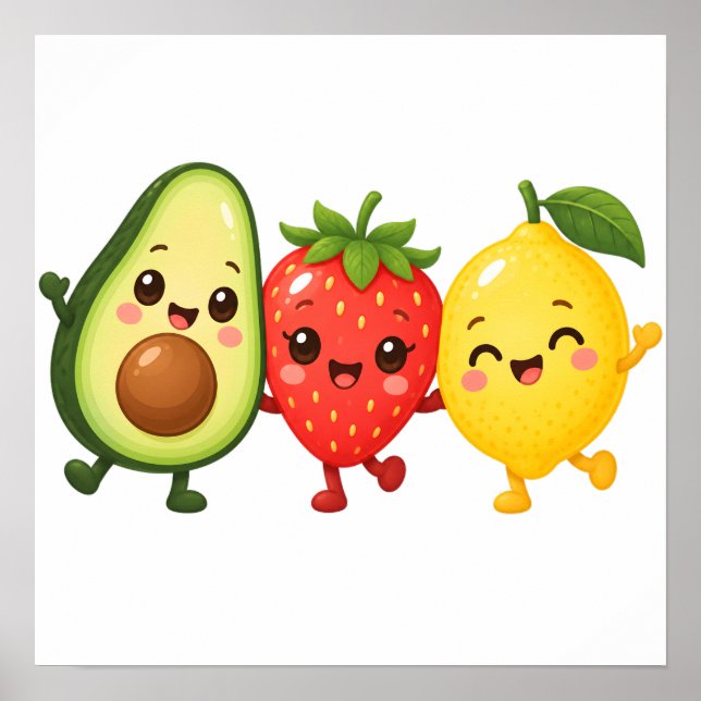 Affiche Amis Fruits Heureux (Devant)