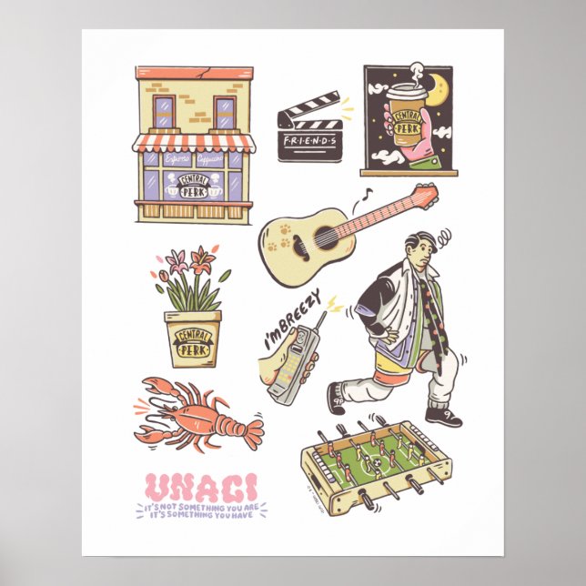 Affiche AMIS™ | Graphique d'icônes de dessin (Devant)