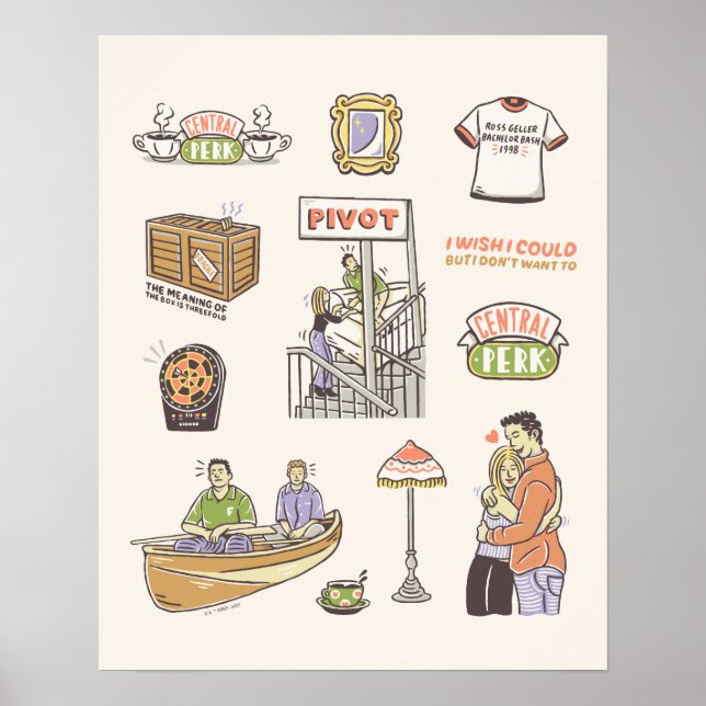 Affiche AMIS™ | Icônes de dessin (Devant)