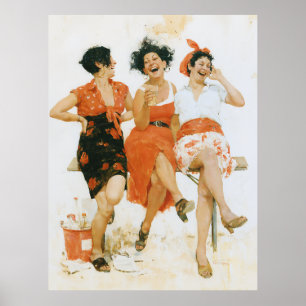 Affiche Amis joyeux de l'été vintage