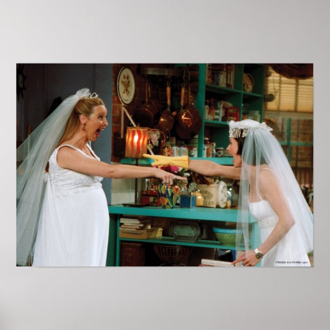 Affiche AMIS™ | Phoebe et Monica en robes Mariages (Devant)