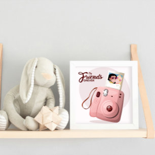 Affiche Amis pour toujours avec appareil photo instantané 