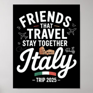 Affiche Amis qui voyagent ensemble Italie 2025 C