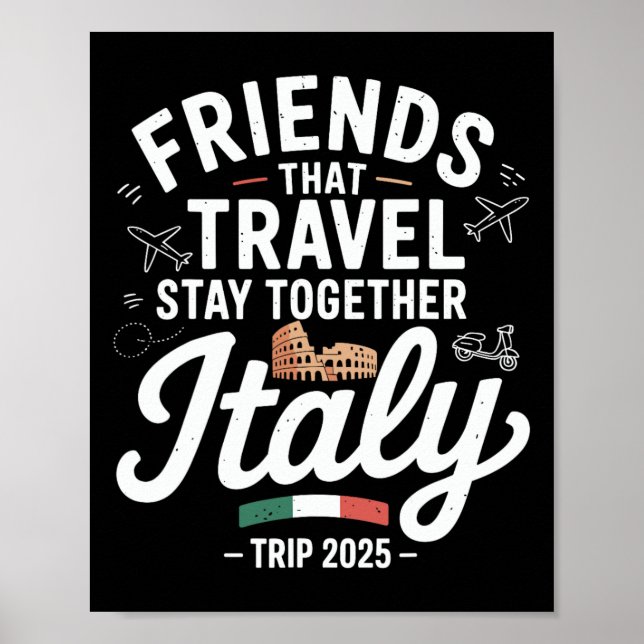 Affiche Amis qui voyagent ensemble Italie 2025 C (Devant)