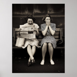 Affiche Amis Vintage Riant Ensemble