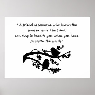 Affiche Amitié avec deux mignons amis Bird