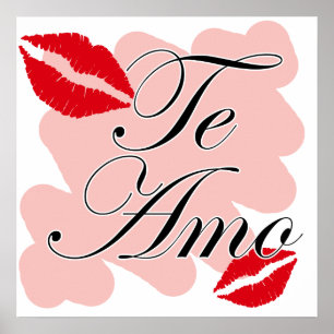 Affiche AMO de Te - Espagnol - je t'aime