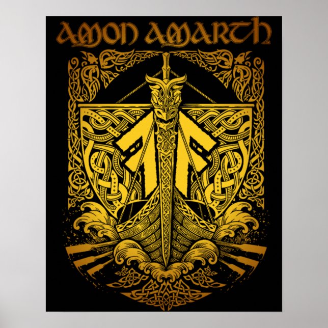 Affiche Amon Amarth Design D'Art Rétro (Devant)