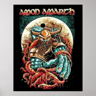 Affiche Amon Amarth Retro Typographie à l'ancienne Art