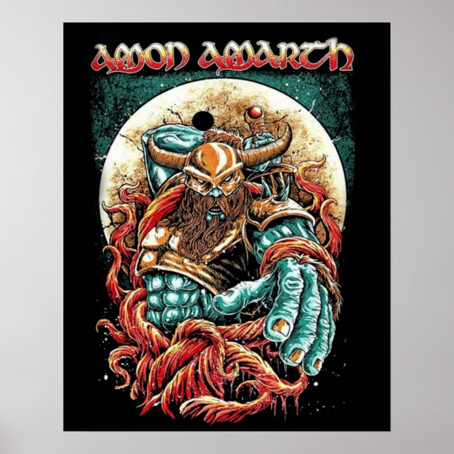 Affiche Amon Amarth Retro Typographie à l'ancienne Art (Devant)