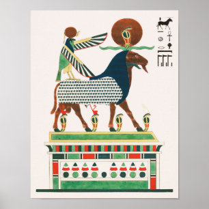 Affiche Amon, illustration Amon-ra de Pantheon Egyptien