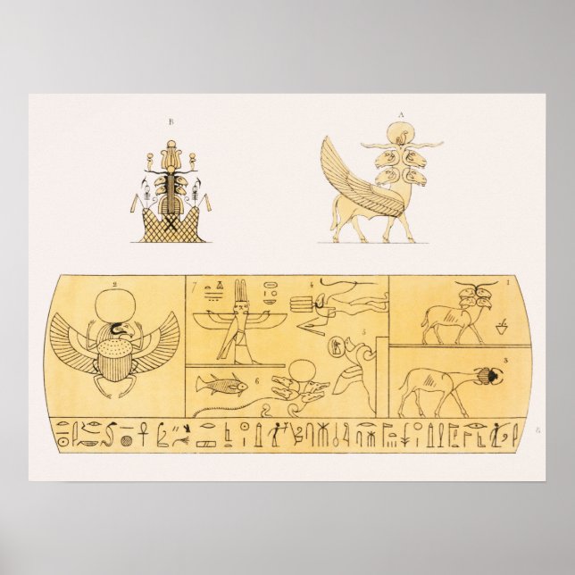 Affiche Amon, illustration Amon-ra de Pantheon Egyptien (Devant)