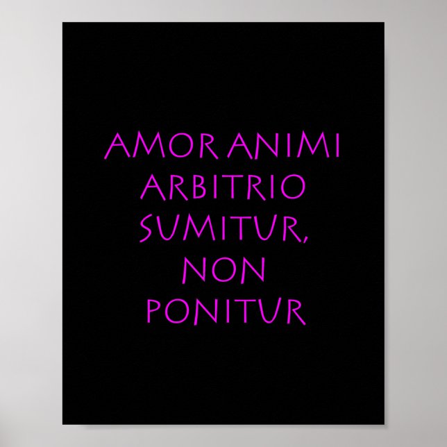 Affiche Amor animi arbitrio sumitur non ponitur (Devant)