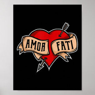 Affiche Amor Fati - Clic Nietzsche Tattoo Heart Design