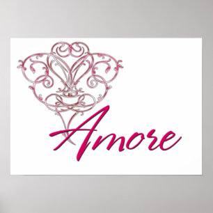 Affiche Amore avec le coeur défilé Design 1 - Imprimer