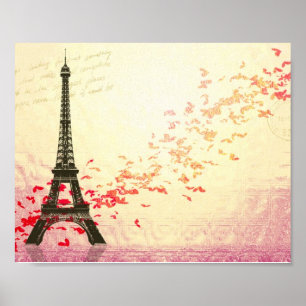 Affiche Amour à Paris pendant le printemps