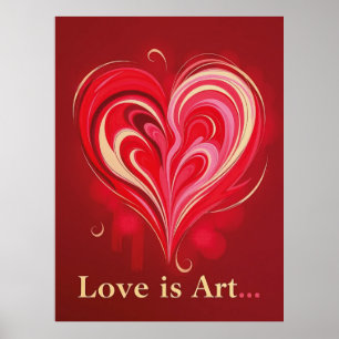 Affiche Amour Abstrait Coeur Art romantique