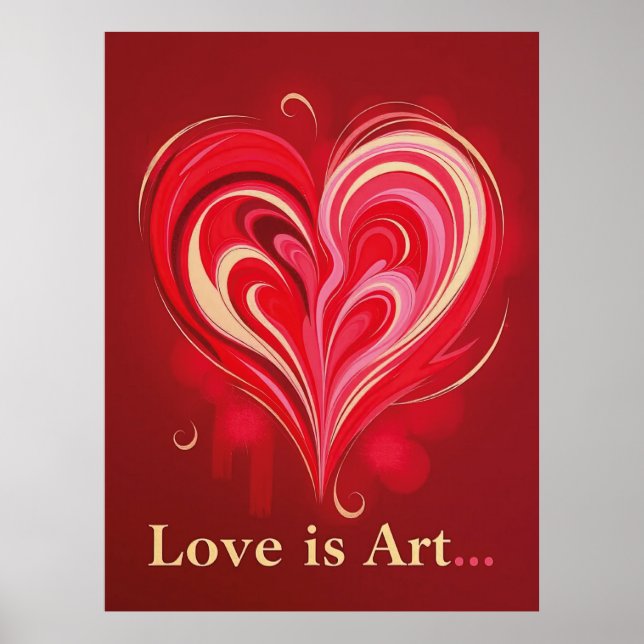 Affiche Amour Abstrait Coeur Art romantique (Devant)
