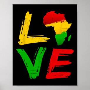 Affiche Amour Afrique Noir Histoire Mois Afro-Américain J