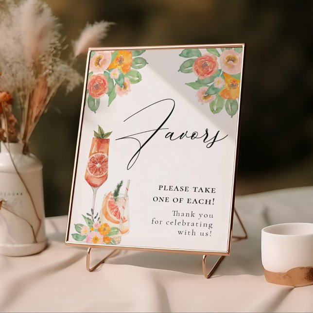 Affiche Amour au premier Spritz Favors de cocktail lumineu (Créateur téléchargé)