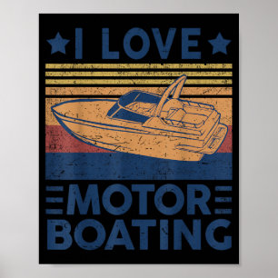 Affiche Amour Bateau à Moteur Motorboating Drôle Capitaine