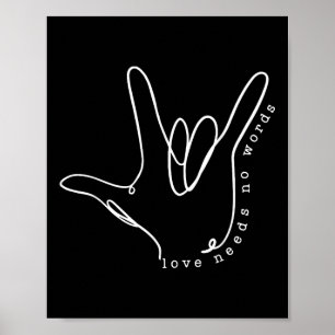 Affiche Amour Besoin Pas De Mot Asl Sensibilisation sur l'
