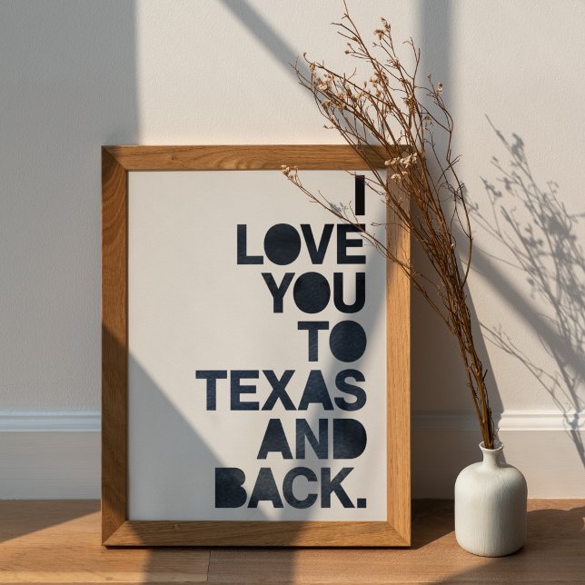 Affiche Amour bleu marine de Texas et retour (Créateur téléchargé)