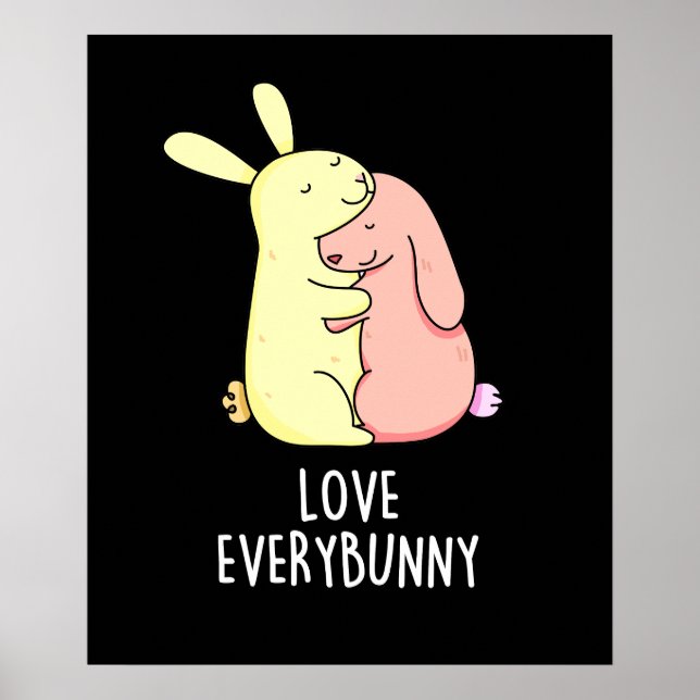 Affiche Amour Chaque Lapin Amusant Lapin Jeu De Lapin Fonc (Devant)