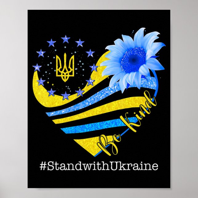 Affiche Amour Coeur Ukraine Soyez Stable Avec Ukraine Ukra (Devant)