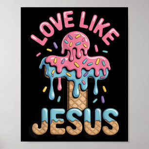 Affiche Amour comme Jésus Enfants Chrétiens Glace au Choco