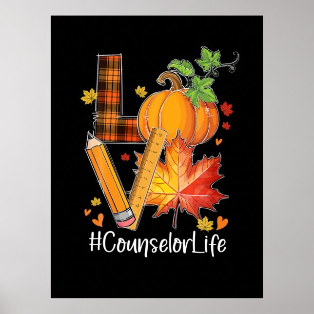 Affiche Amour Conseiller Vie Feuilles Automne Saison Autom (Devant)