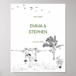 Affiche Amour côtier Plage de sable Plage de sable minimal