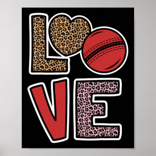 Affiche Amour Cricket Mignon Amoureux de Cricket Joueuse d