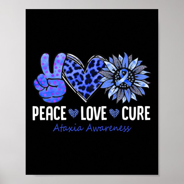 Affiche Amour Cure Ataxia Mois de sensibilisation Sunflowe (Devant)