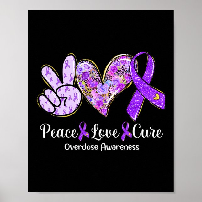Affiche Amour Cure Purple Ribbon Overdose Cadeaux de sensi (Devant)