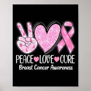 Affiche Amour Cure Ruban rose Conscience du cancer du sein