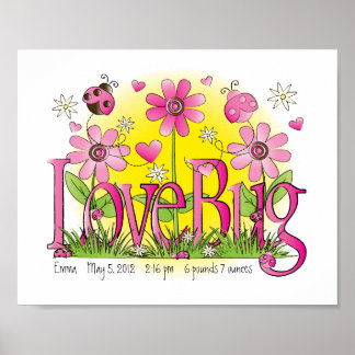 Affiche Amour customisé Bug Lady Bug Girls Salle Wall Art