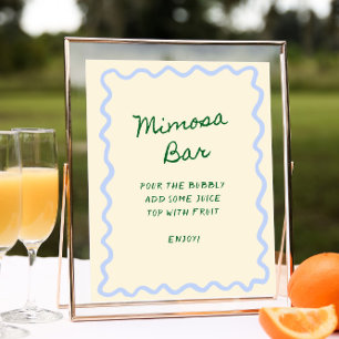 Affiche Amour dans Bloom Blue Green Mimosa Bar