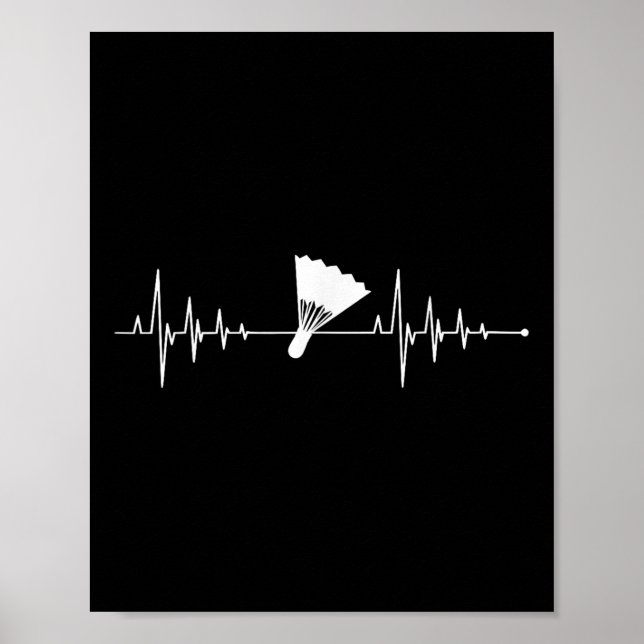 Affiche Amour de badminton Battement de cœur de badminton  (Devant)