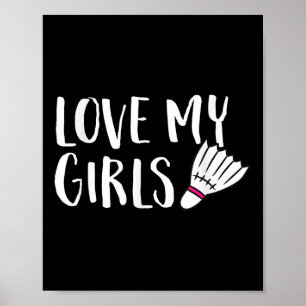 Affiche Amour de badminton Mes filles Parents de fille de