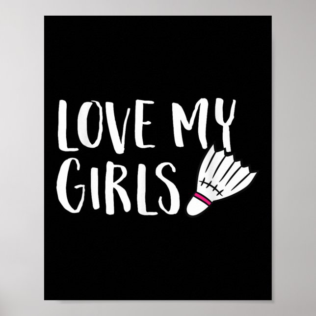 Affiche Amour de badminton Mes filles Parents de fille de  (Devant)