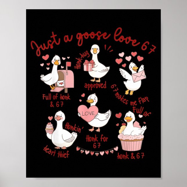 Affiche Amour de canard 67 Oie Saint-Valentin Amant Drôle  (Devant)