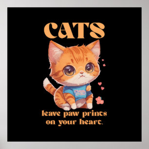 Affiche amour de chat mignon